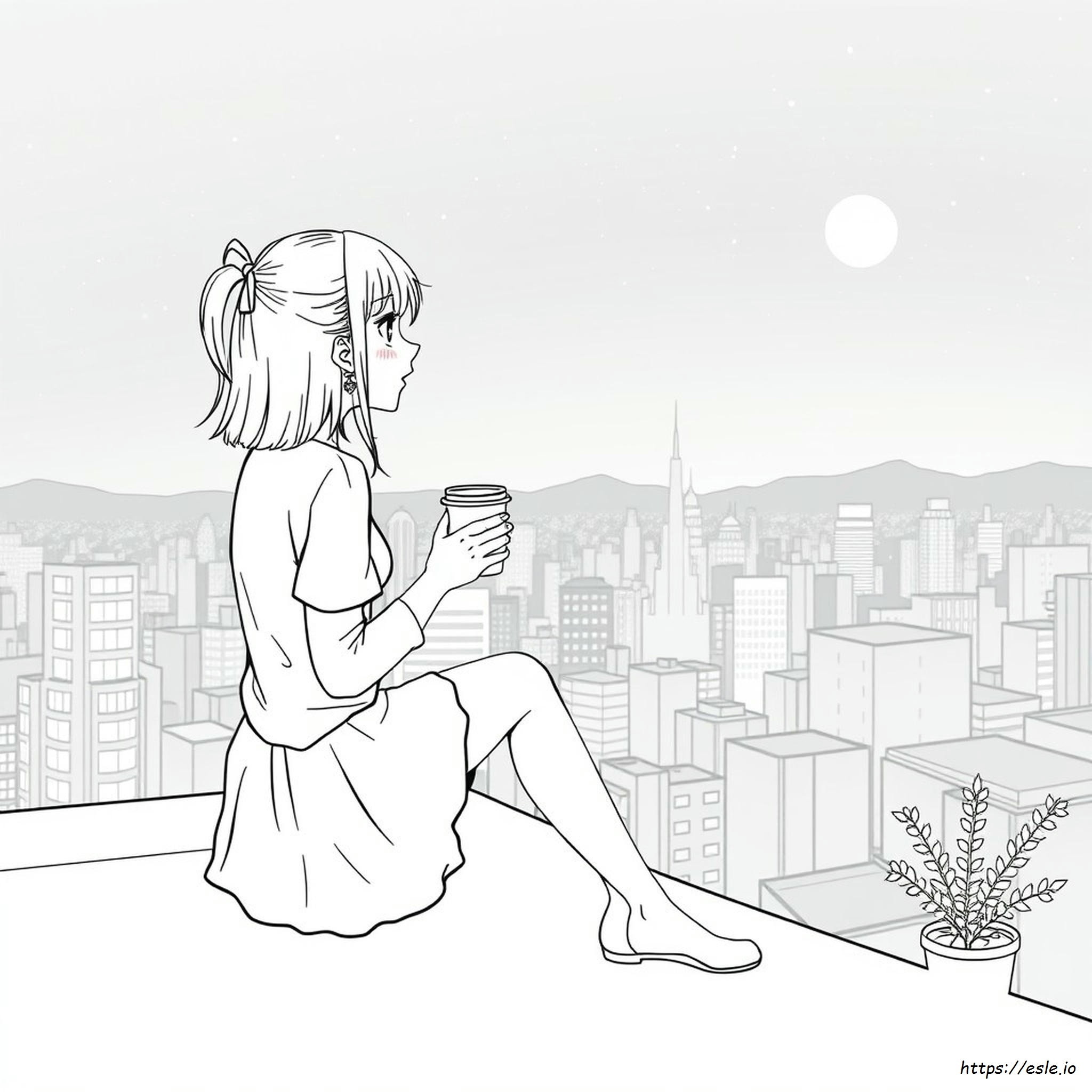 Gambar Mewarnai Gadis Anime Setan Untuk Anak Perempuan