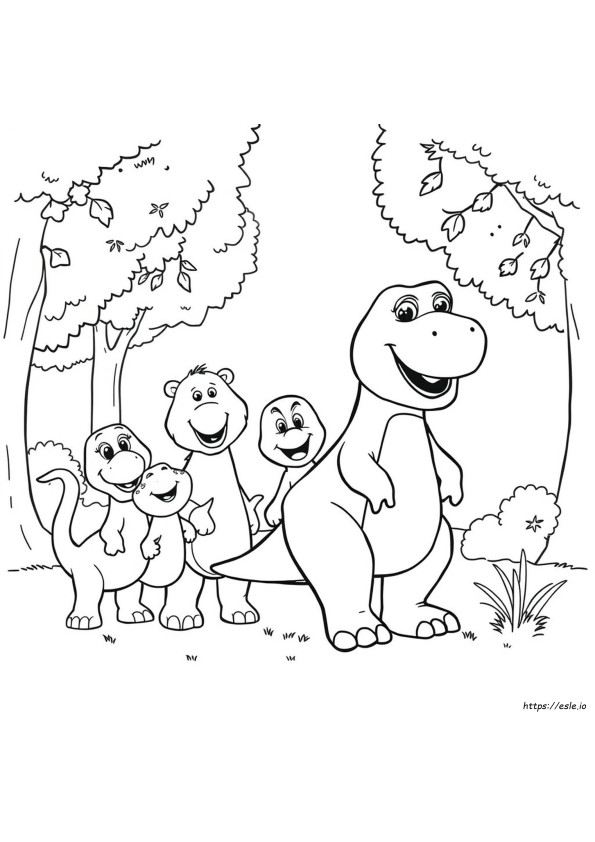 Barney Ve Arkadaşları Boyama Sayfaları