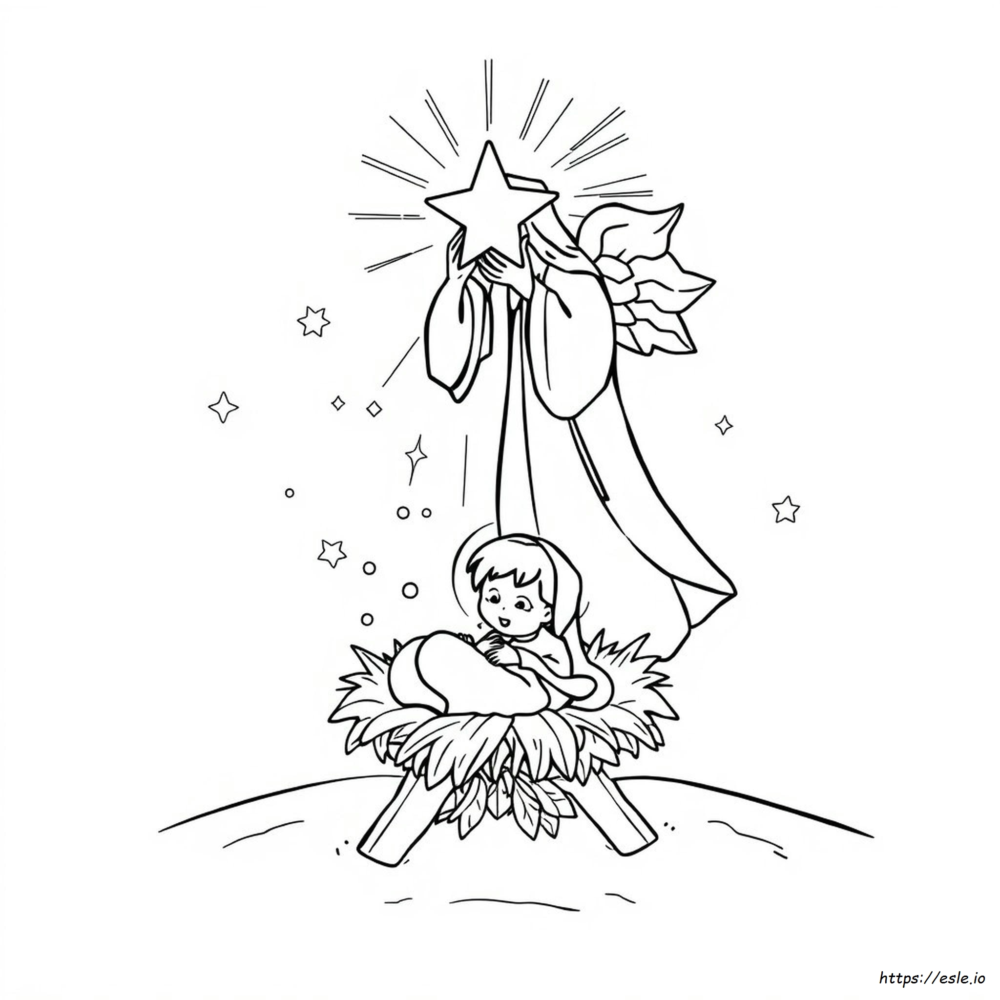 Easy Religious Christmas Coloring Pages