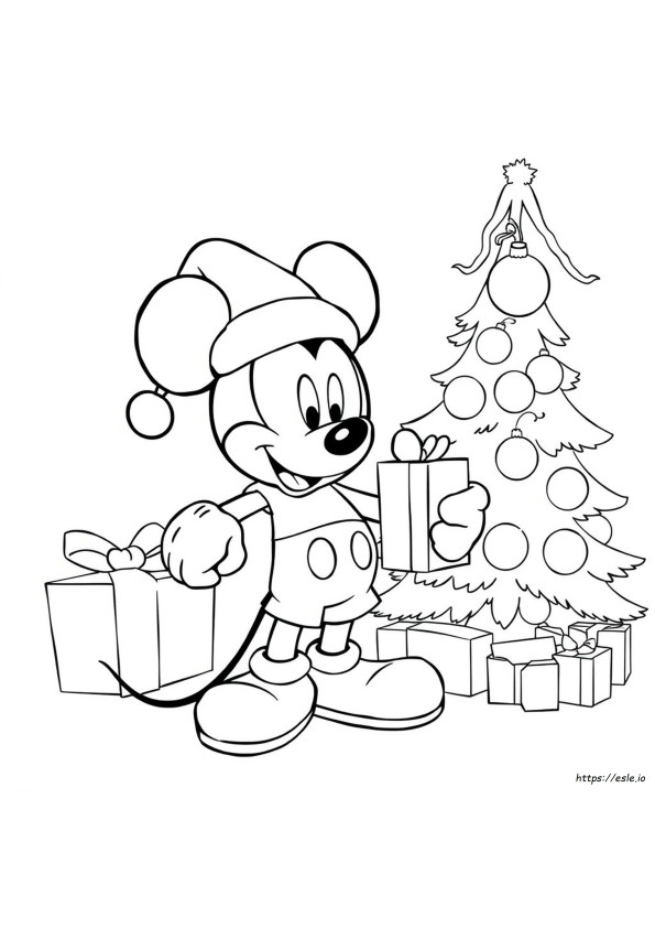 Mickey Mouse Christmas Colouring