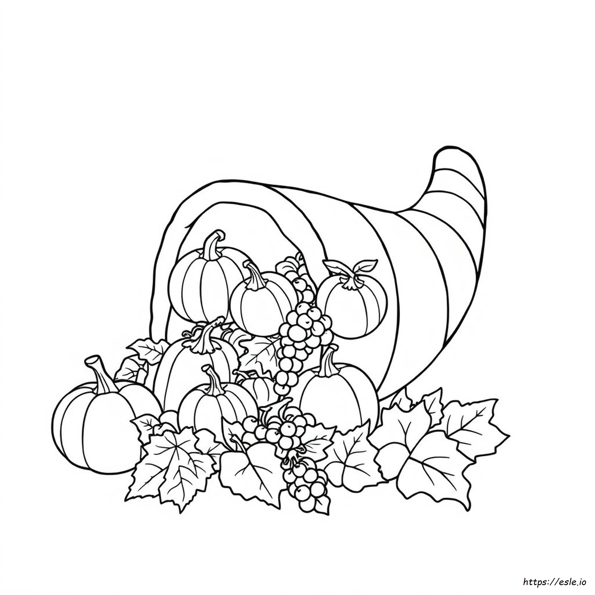 Free Printable Cornucopia Coloring Page