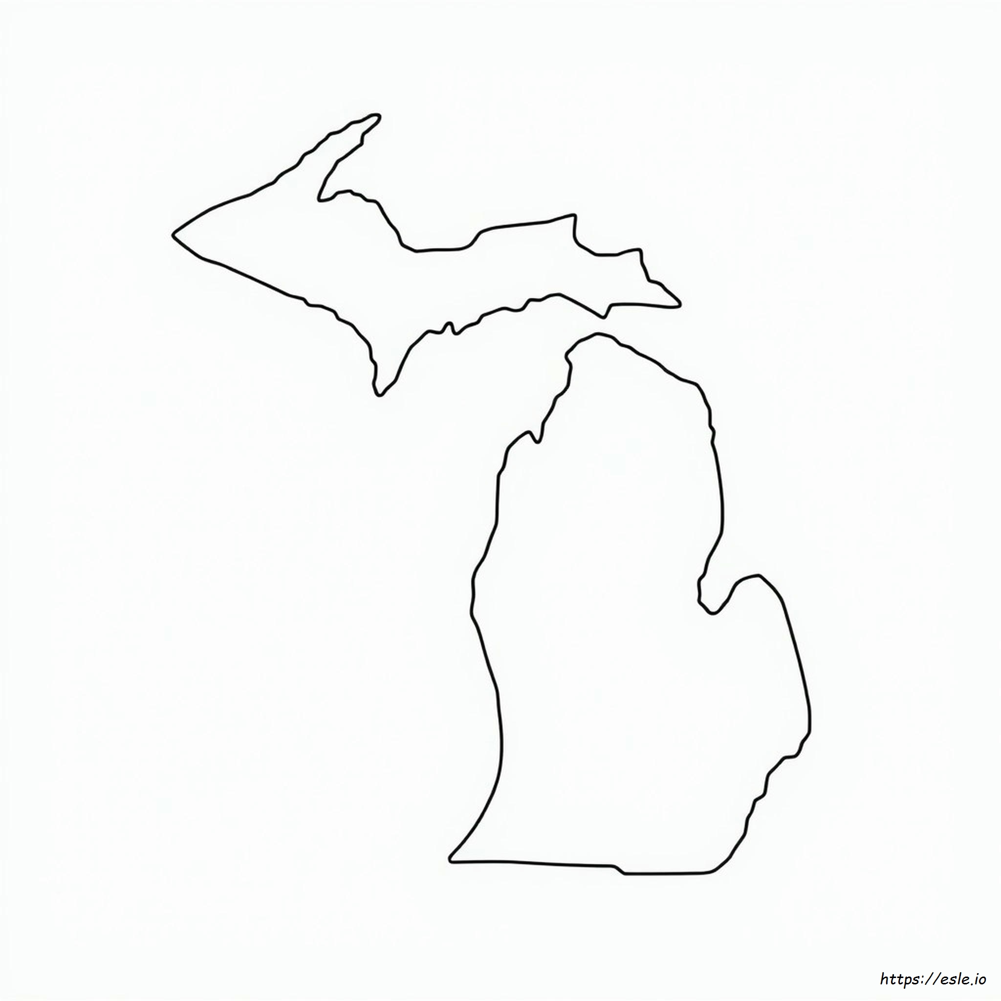 Mapa De Michigan Para Colorir - Grátis Para Imprimir