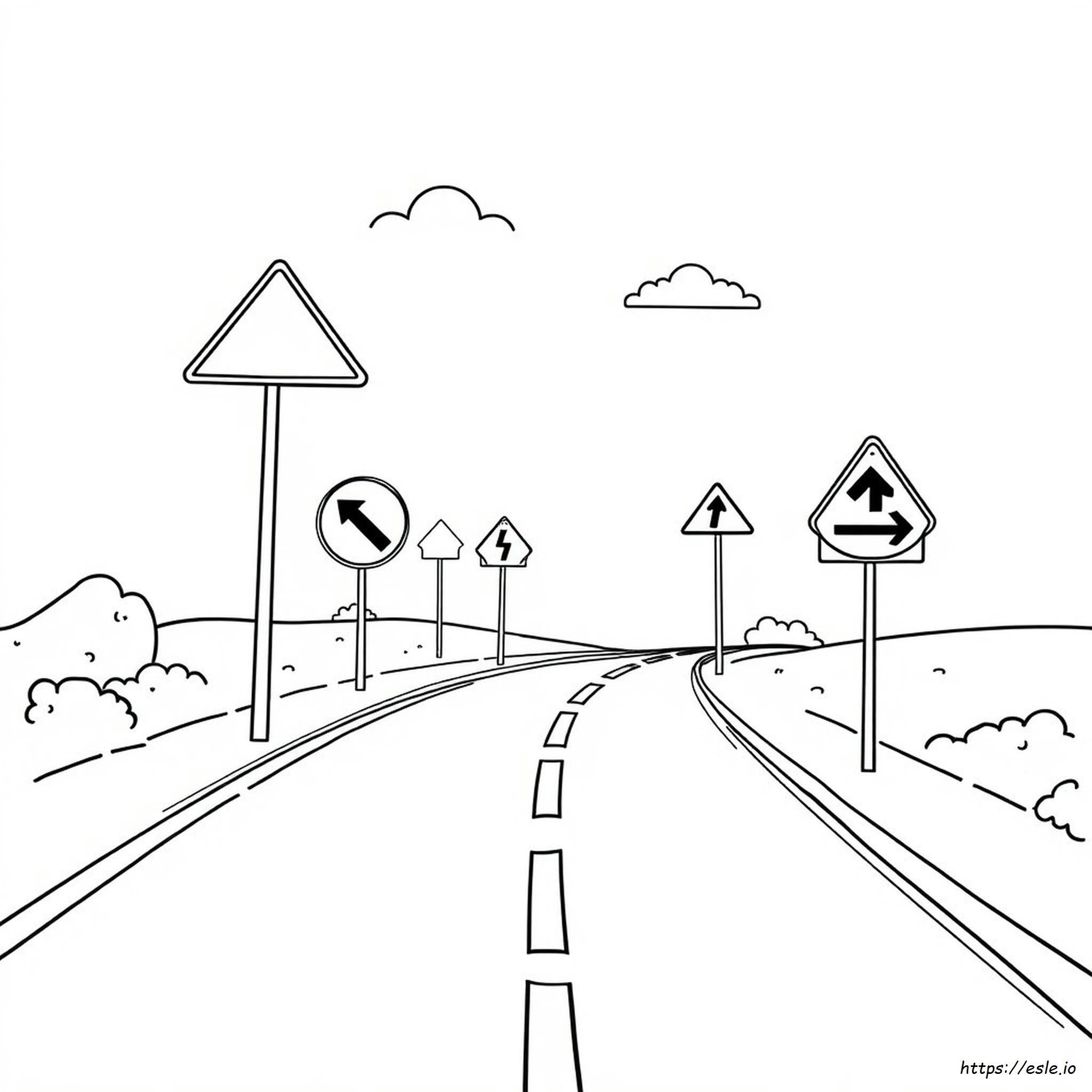 Coloring Pages Traffic Signs Worksheet For Kindergarten