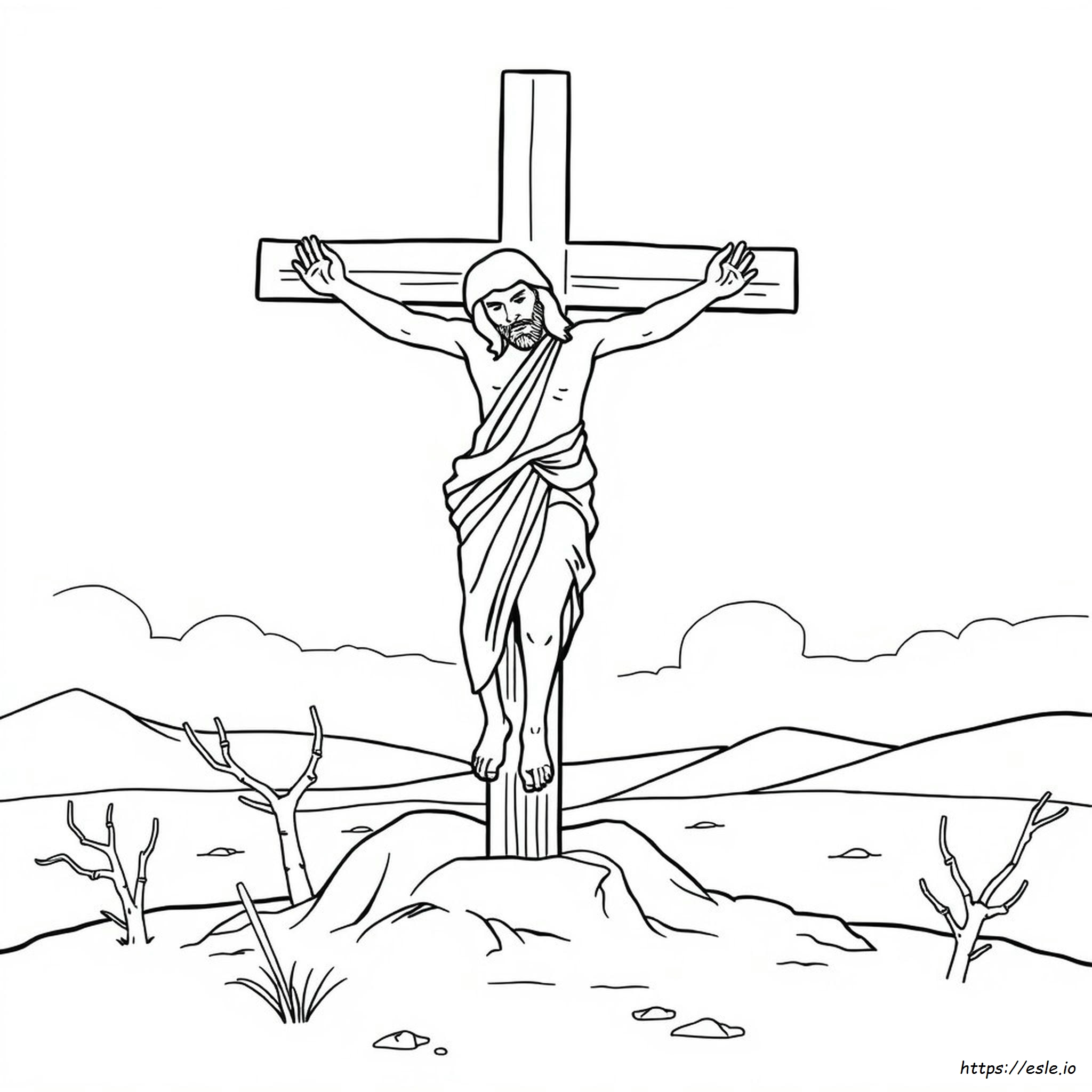 Gambar Mewarnai Penyaliban Yesus