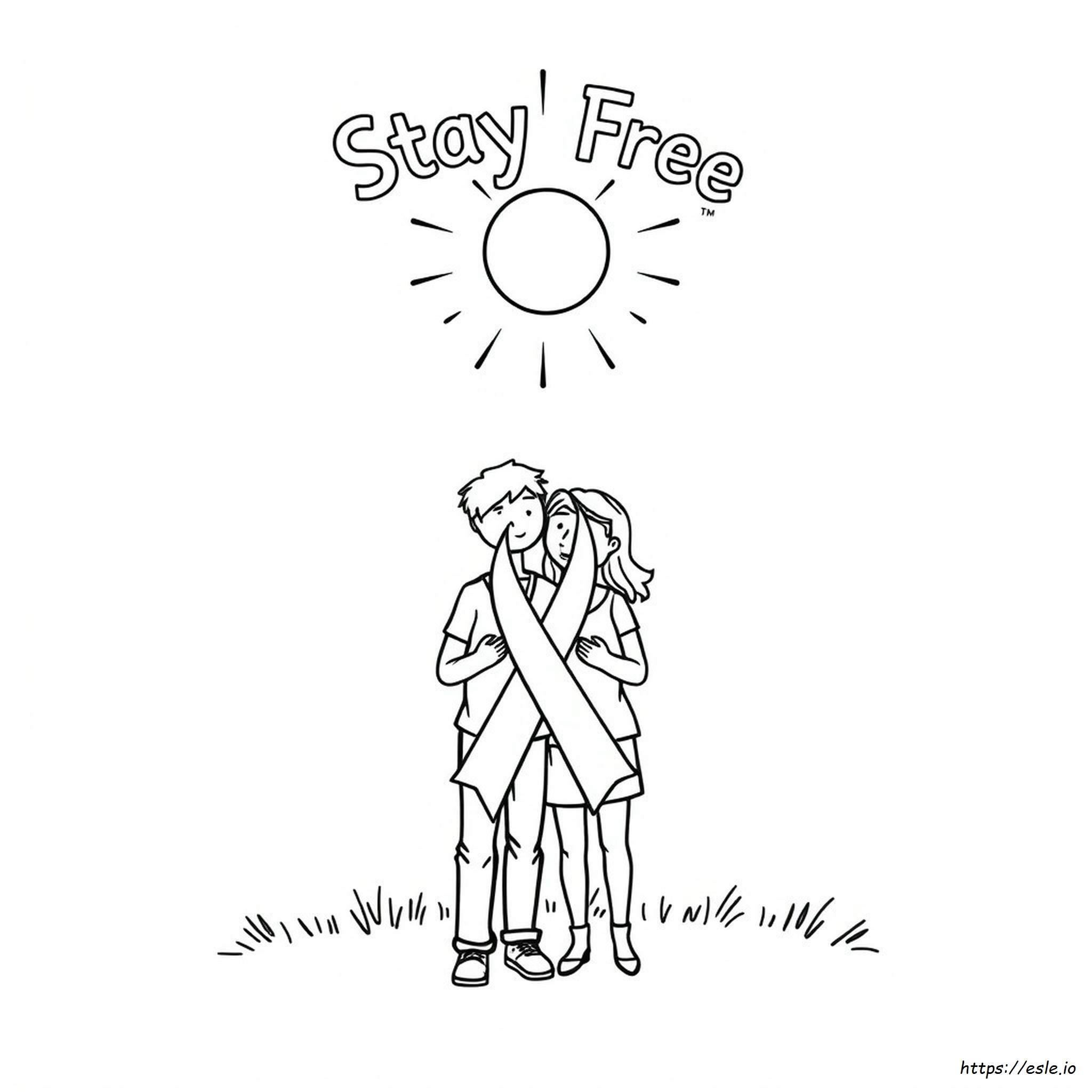 Drug Free Ribbon Coloring Pages