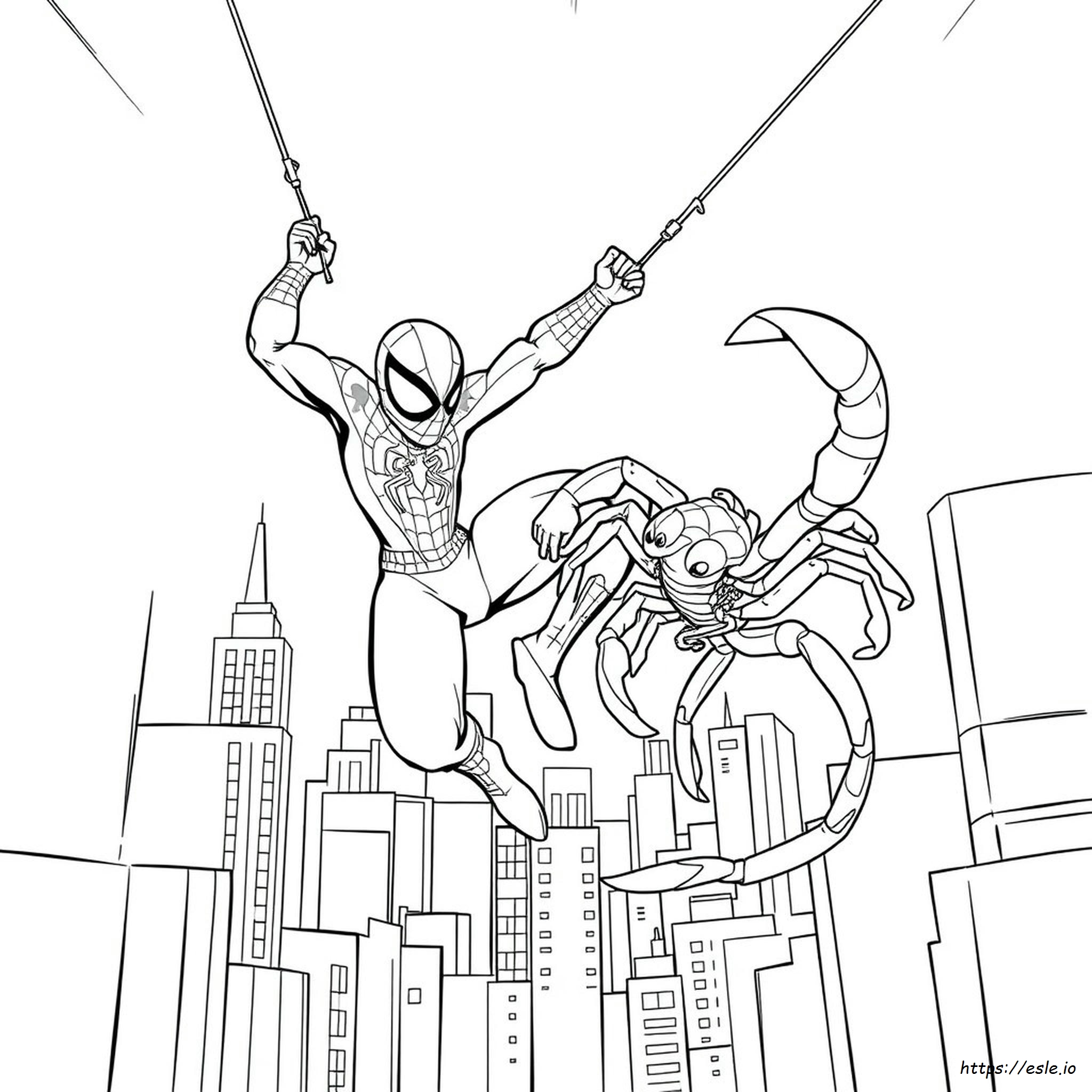 Spider-Man Y Escorpión Para Colorear