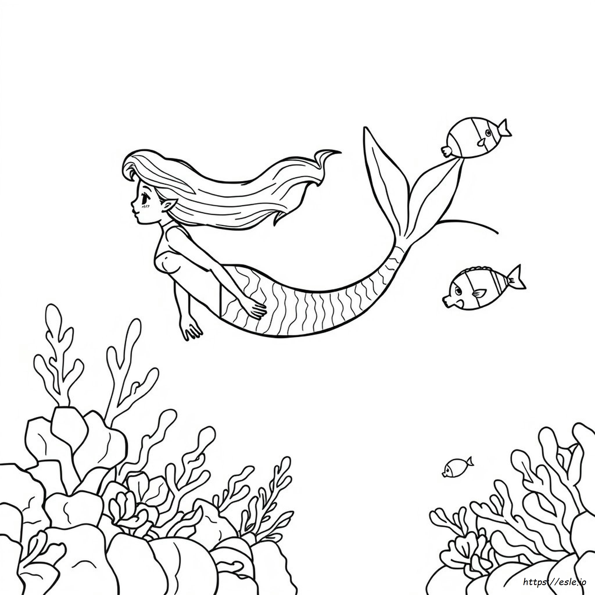Black Mermaid Coloring Page - Free Printable PDF