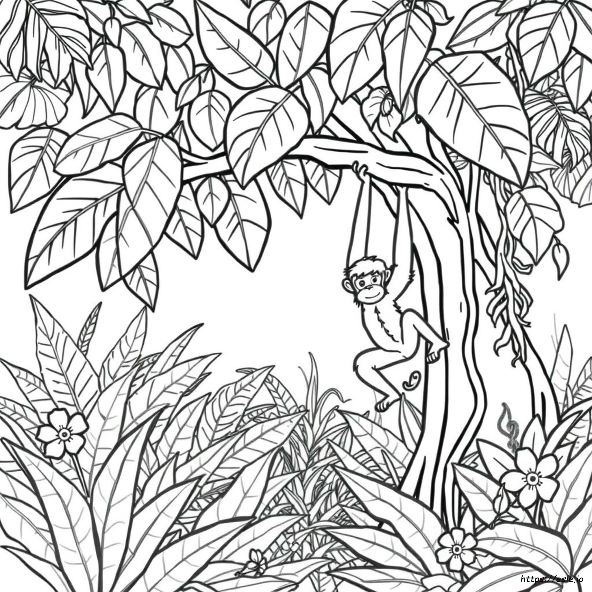 Printable Easy Jungle Coloring Pages