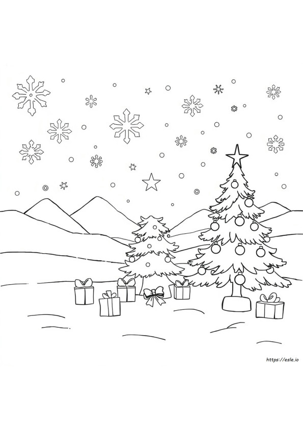 Frozen Christmas Colouring In