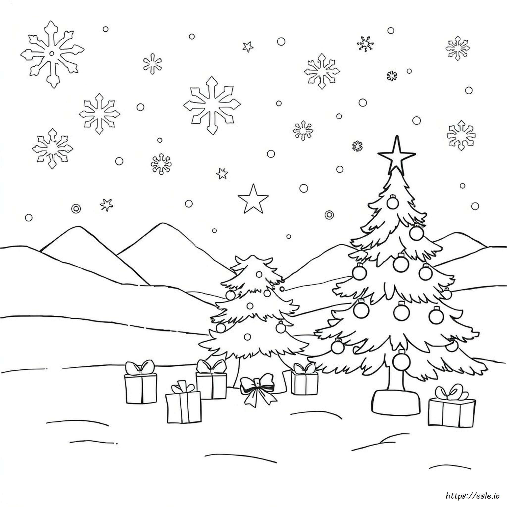 Gambar Mewarnai Natal Frozen - Gratis Untuk Dicetak