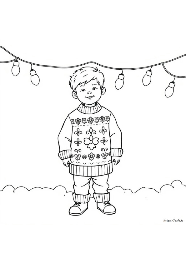 Hässlicher Weihnachtspulli Ausmalbilder Für Kinder