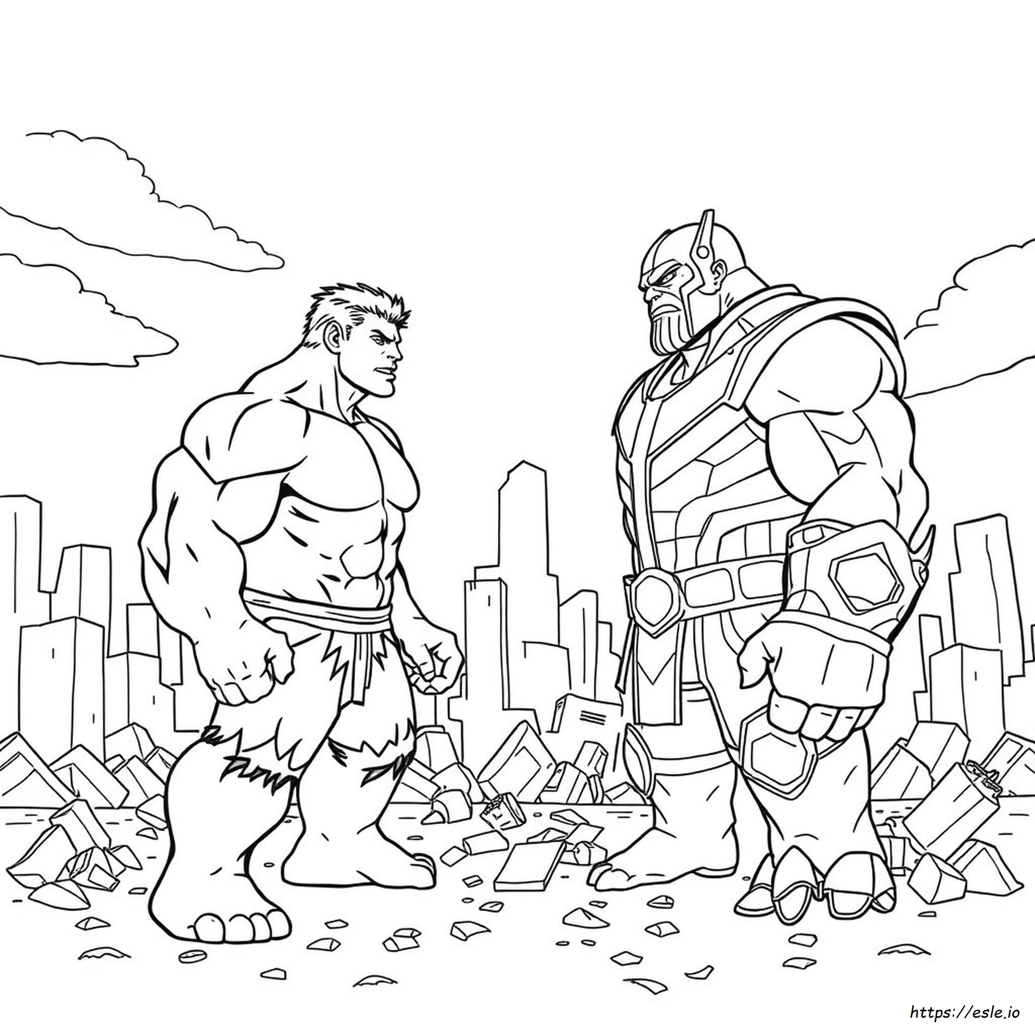 Hulk Vs Thanos Coloring Pages