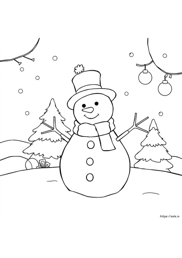 Boneco De Neve De Natal Para Colorir