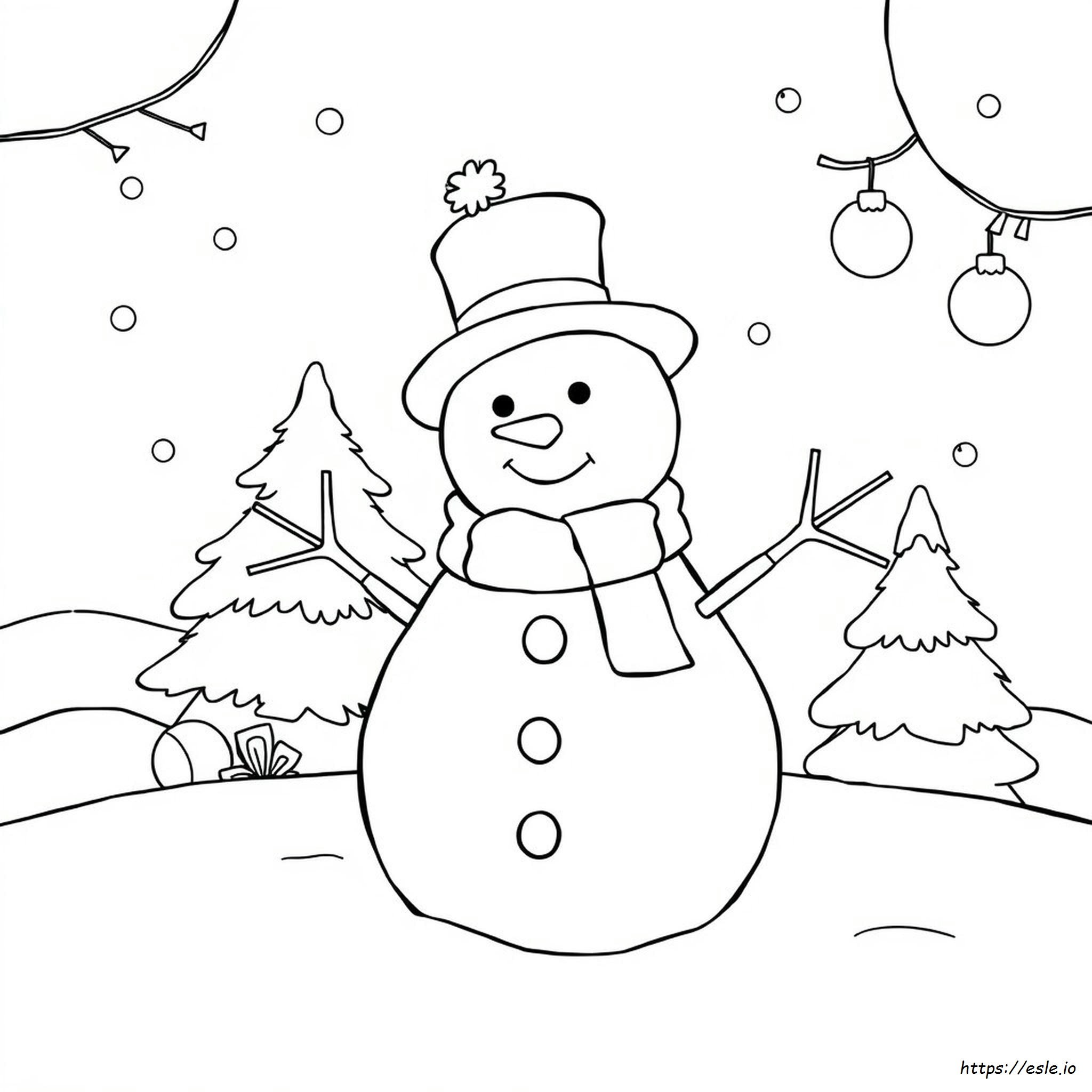 Snowman Christmas Coloring Pages