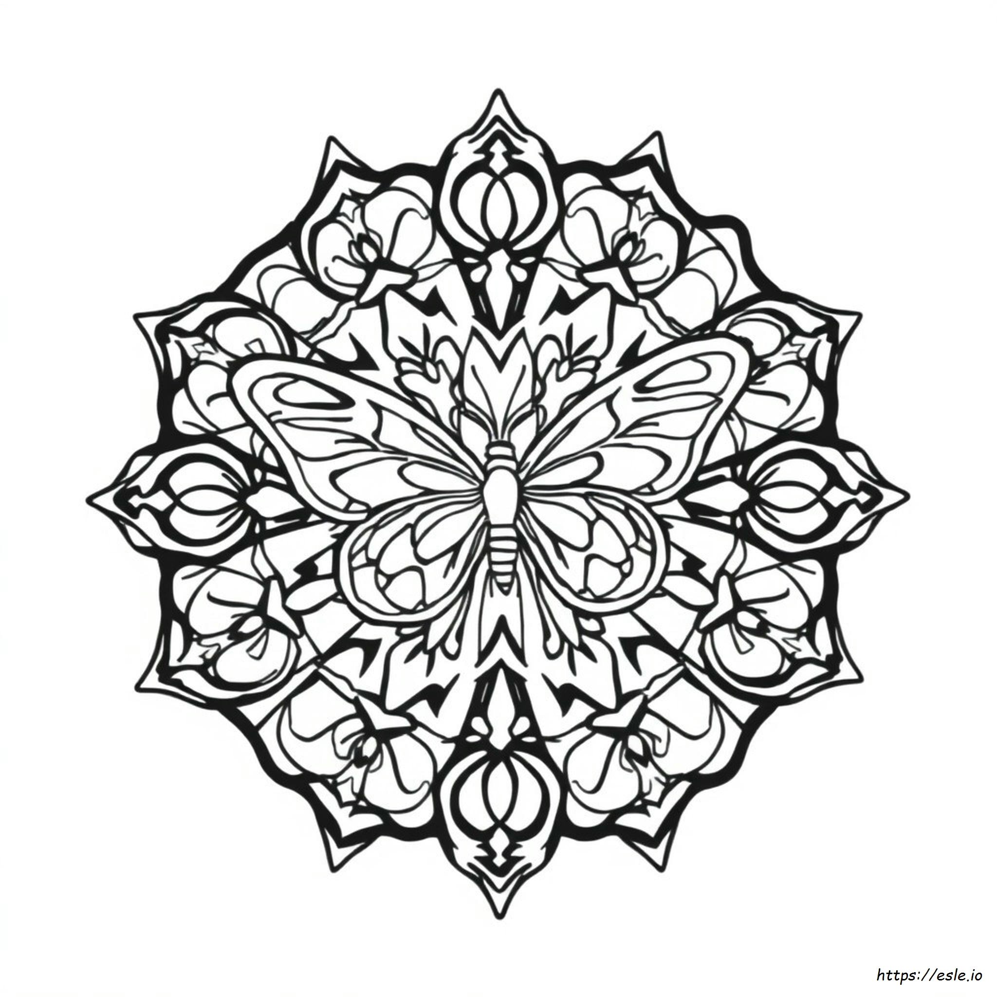 Butterfly Mandala Coloring
