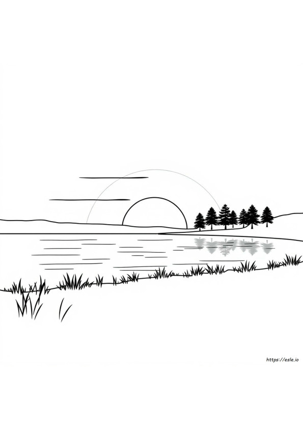 Coloriage Coucher De Soleil À Imprimer
