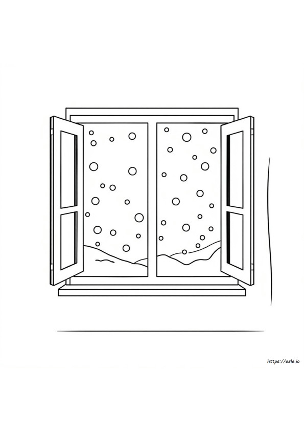 Winter Window Coloring Page