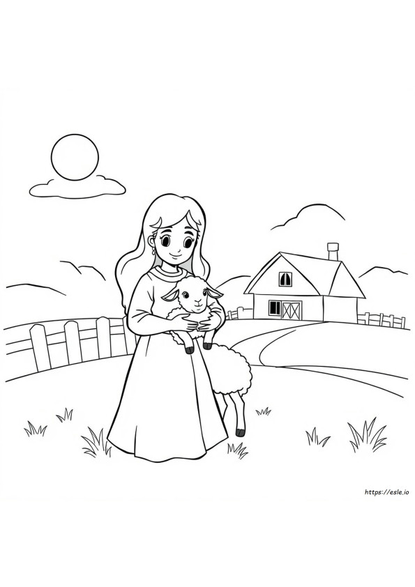 Mary Had A Little Lamb Coloring Page