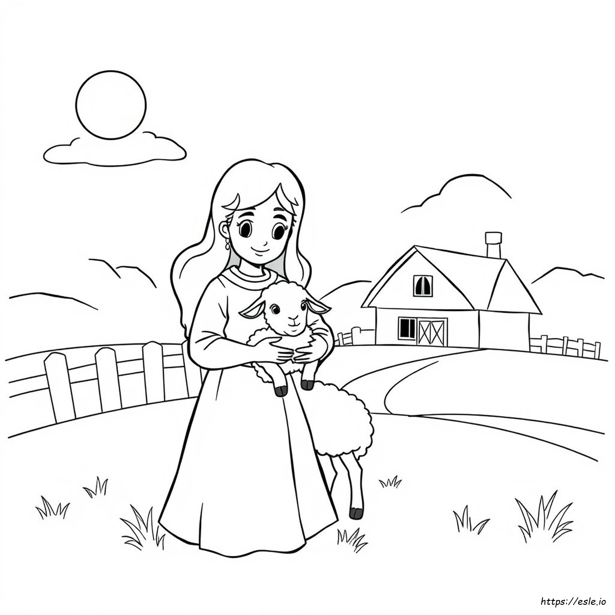 María Tenía Un Corderito Para Colorear
