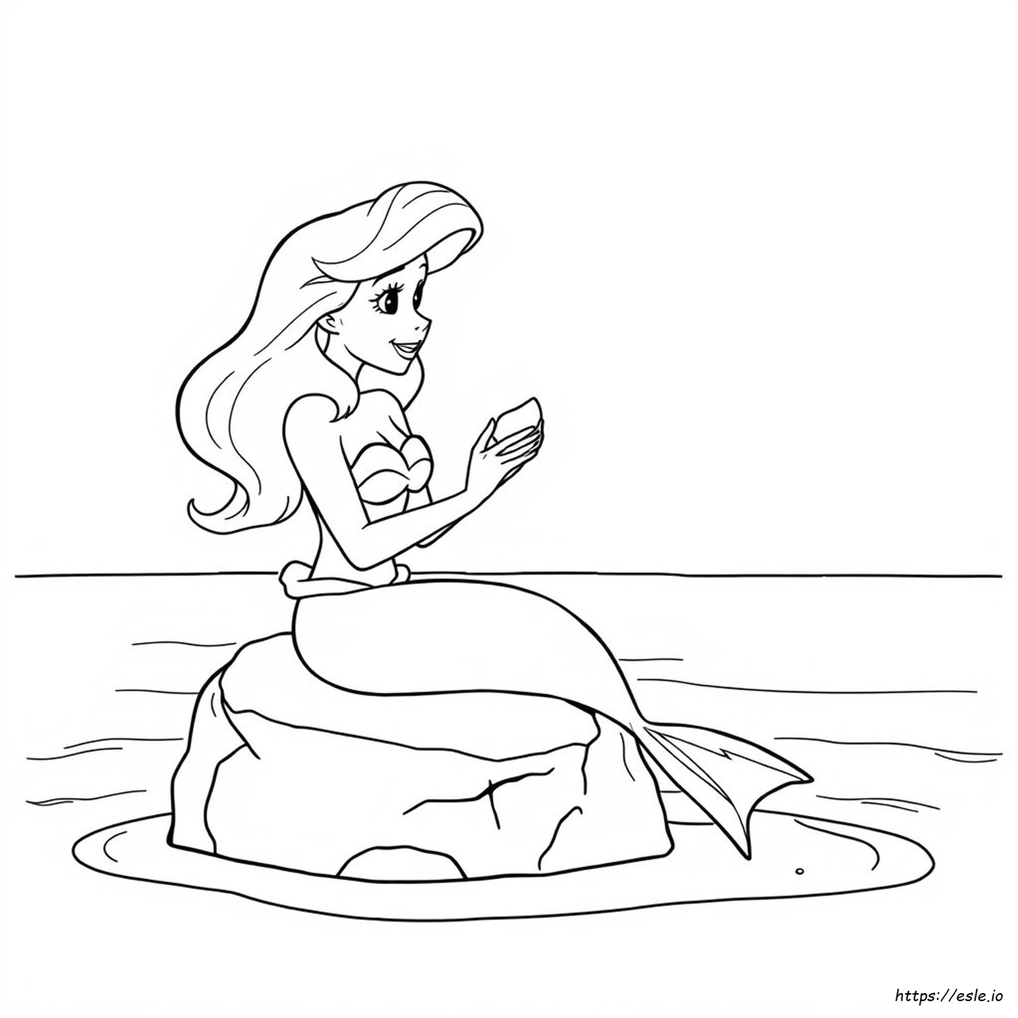 Gambar Mewarnai Disney Putri Duyung Ariel - Gratis Untuk Dicetak