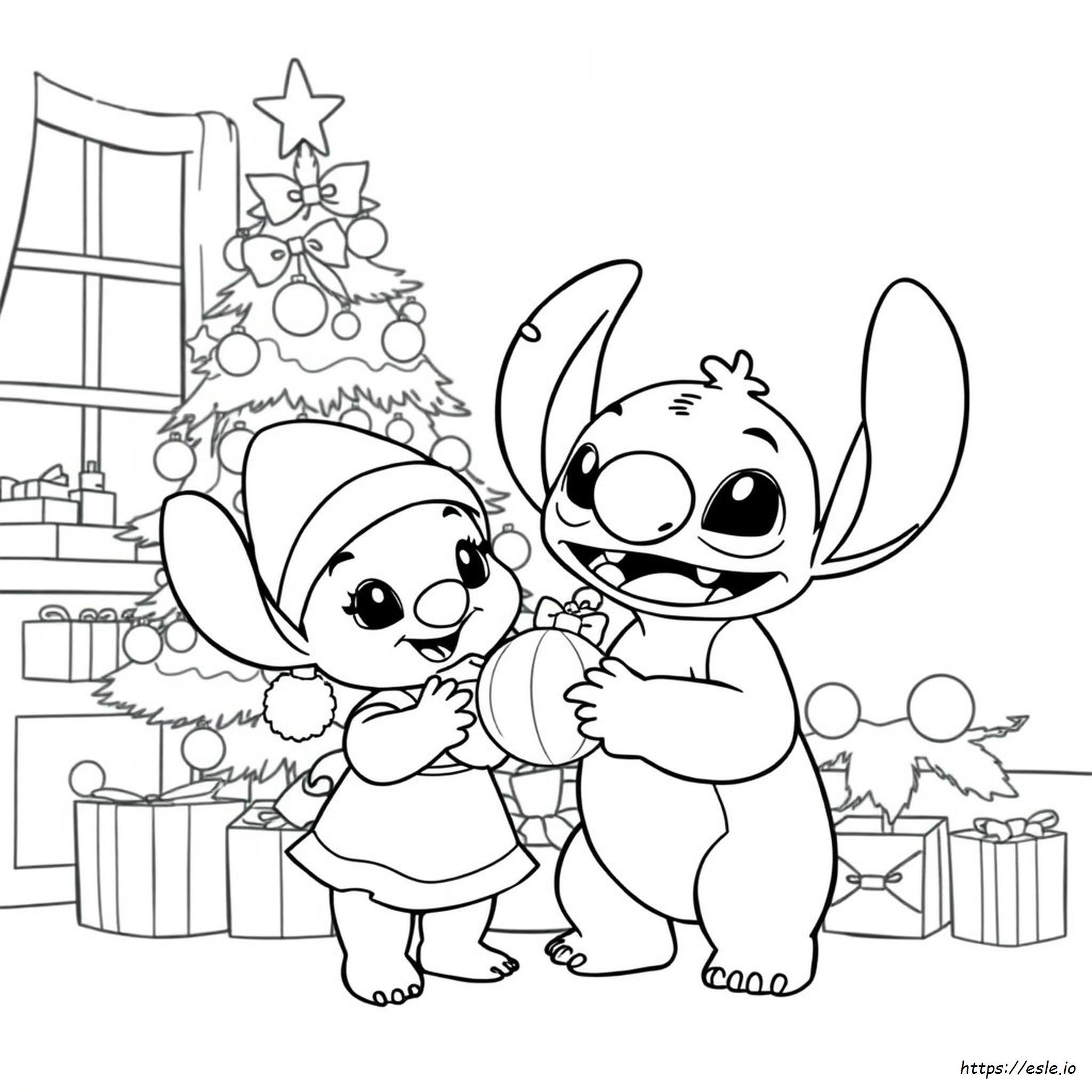 Lilo And Stitch Christmas Coloring Pages