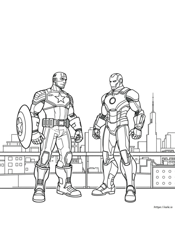 Captain America Gegen Iron Man Ausmalbilder