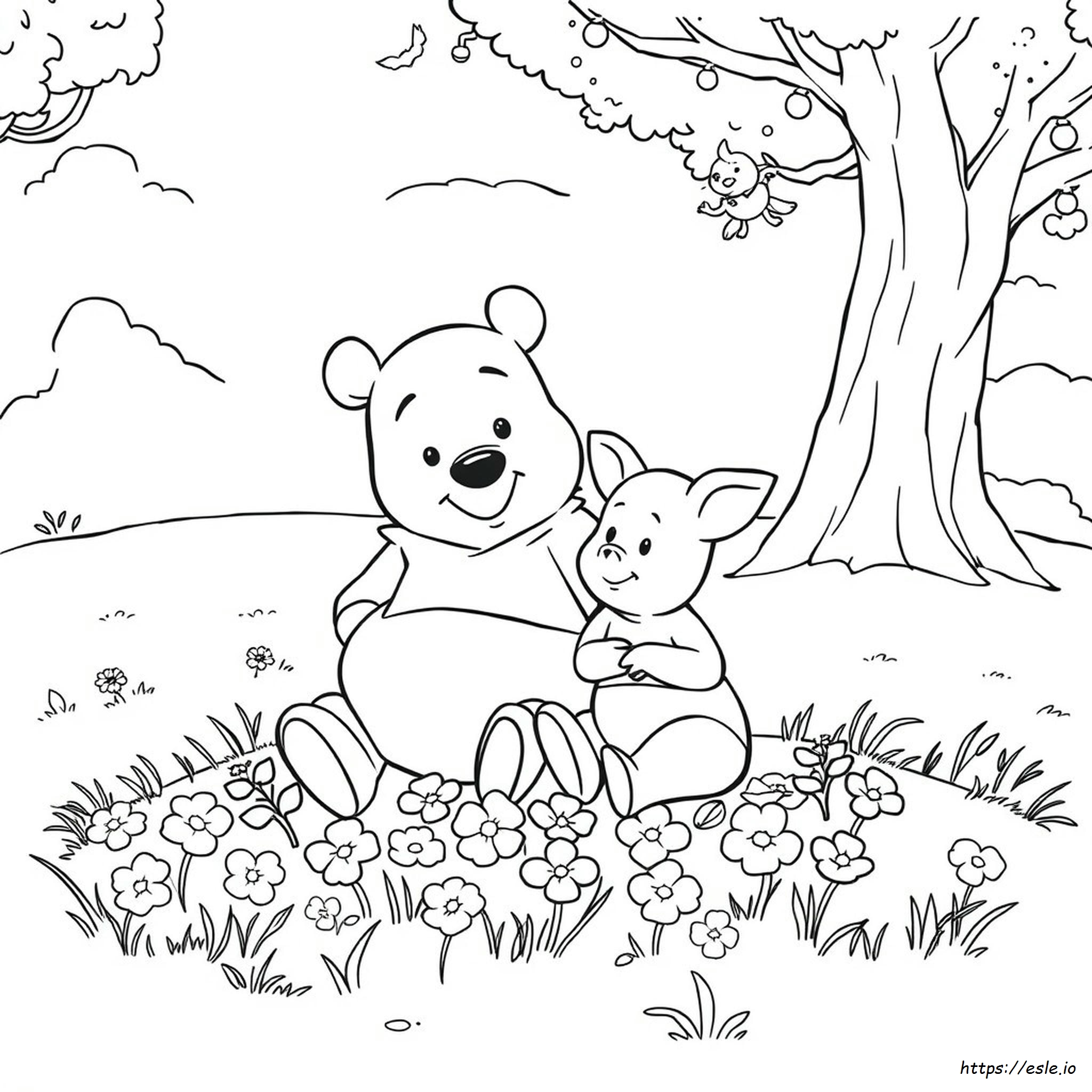 Gambar Mewarnai Winnie The Pooh Dan Piglet