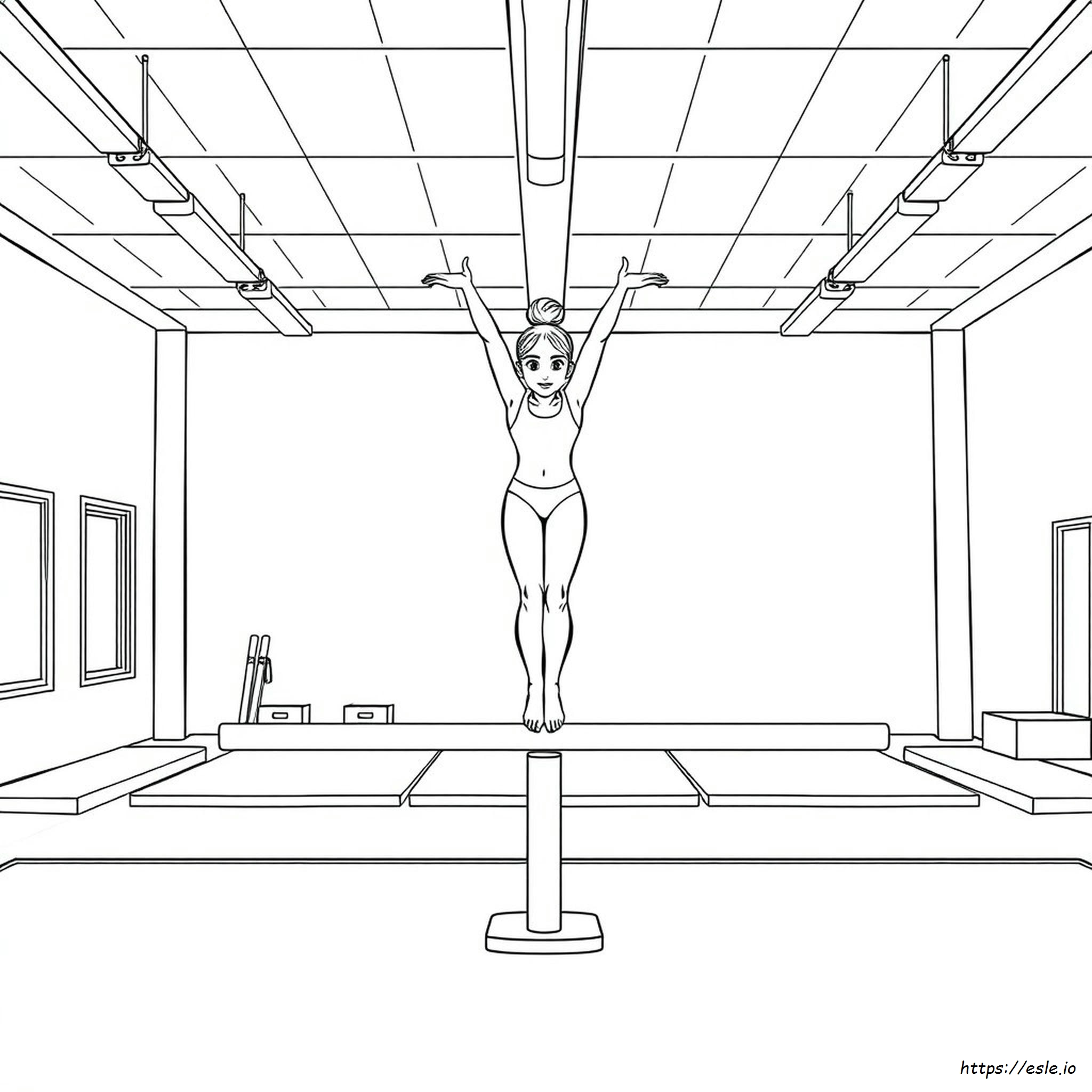 Gymnastics Coloring Page - Free Printable for Kids