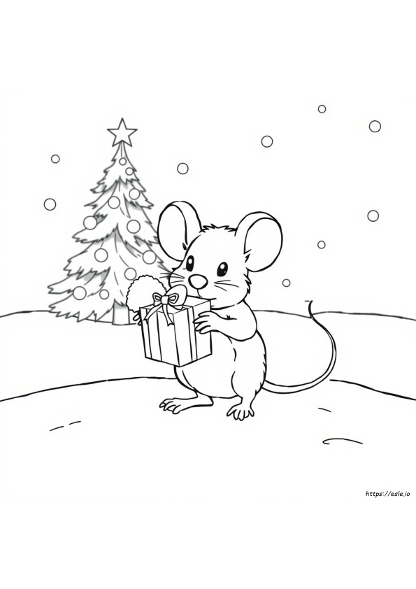 Christmas Mouse Coloring
