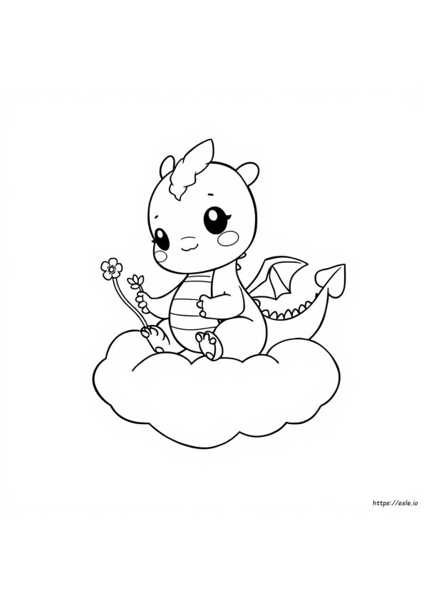 Dragão Kawaii Para Colorir