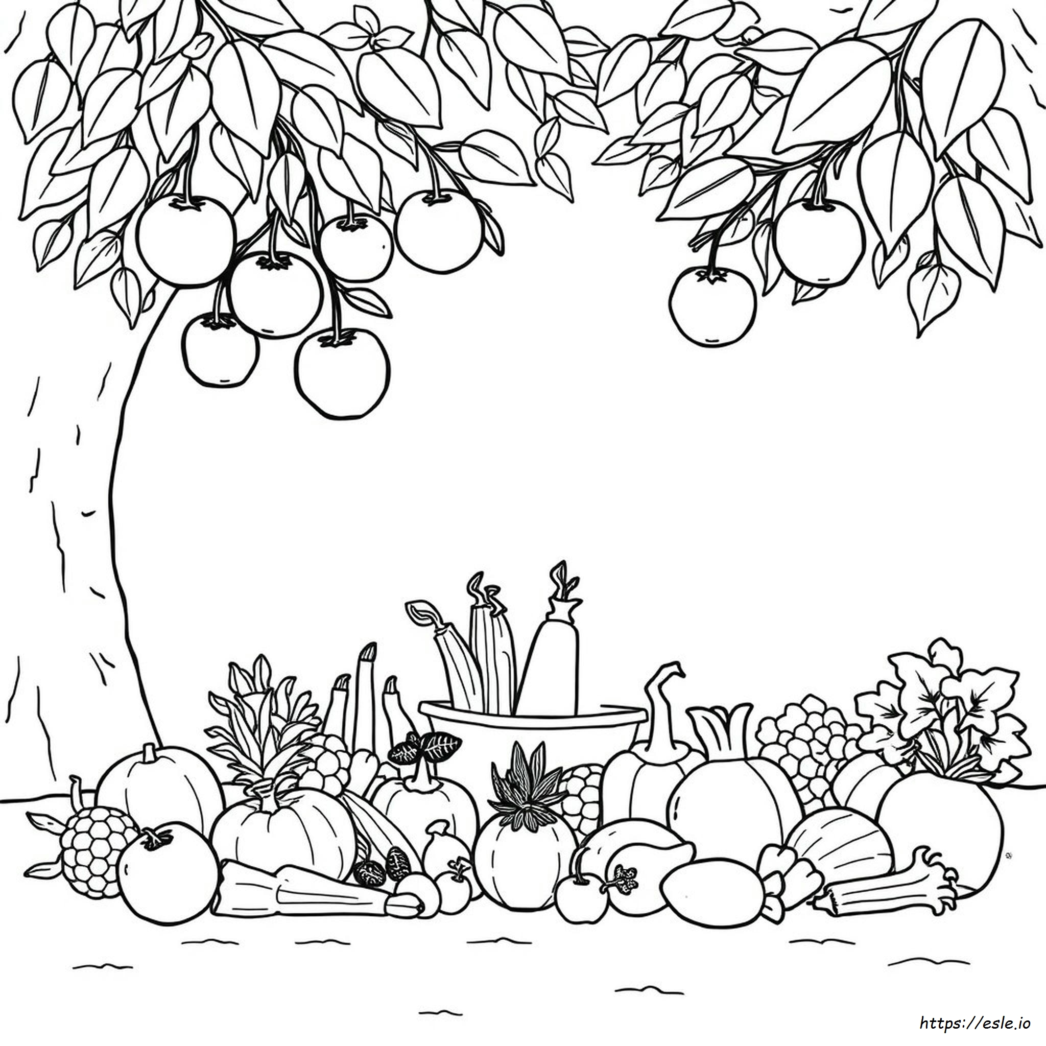 Fruits And Vegetables Coloring