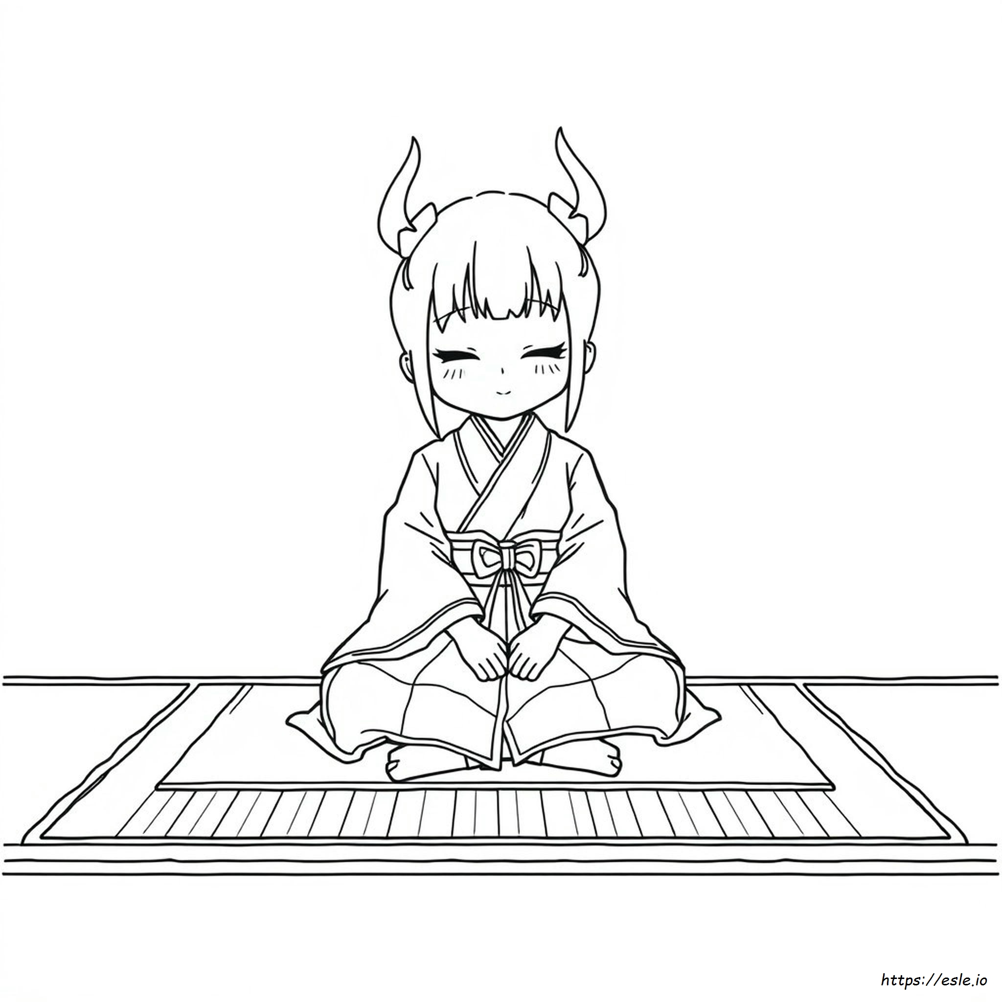 Line Art Nezuko Coloring Page