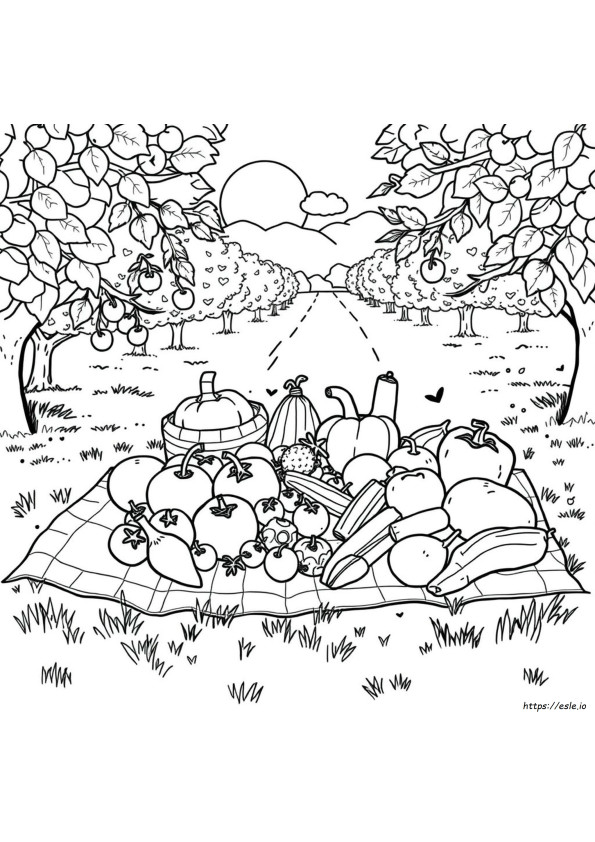 Printable Fruits And Vegetables Coloring Pages Pdf