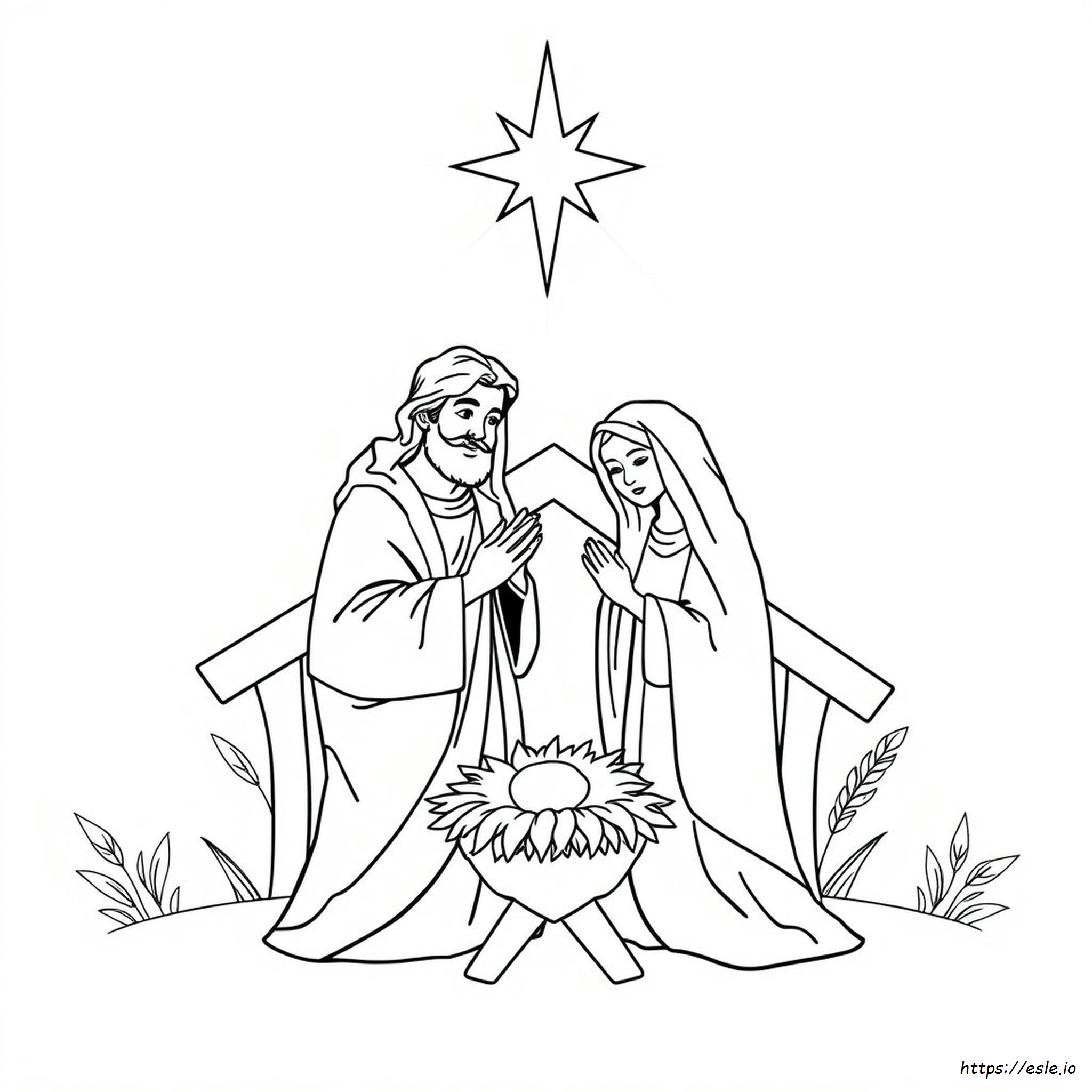 Gambar Mewarnai Maria Dan Yesus