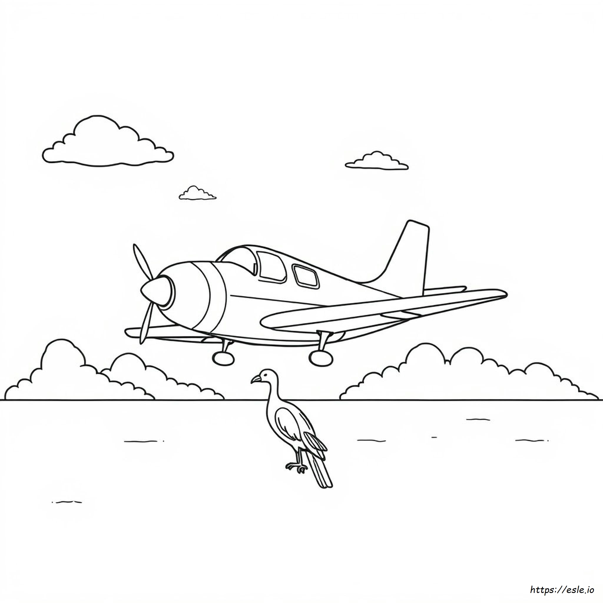 Plane Coloring Page - Free Printable for Kids