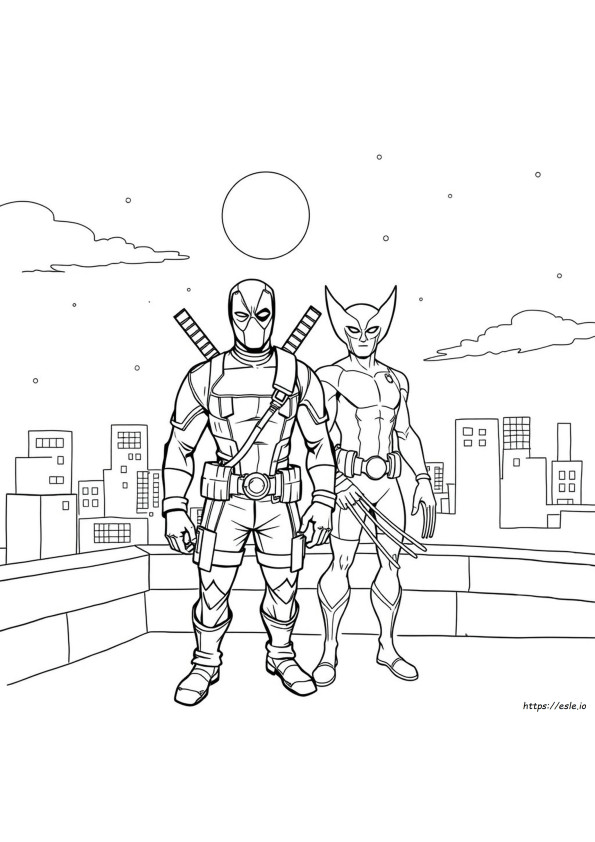 Free Deadpool And Wolverine Coloring Pages Printable