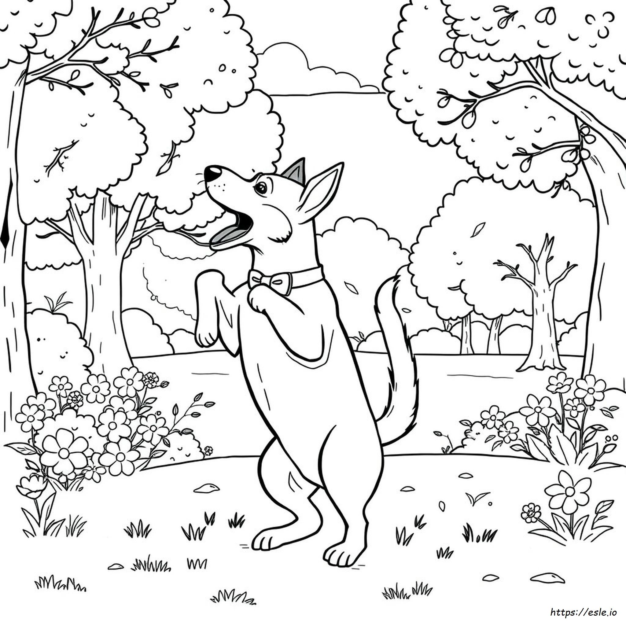 Câine Care Latră De Colorat