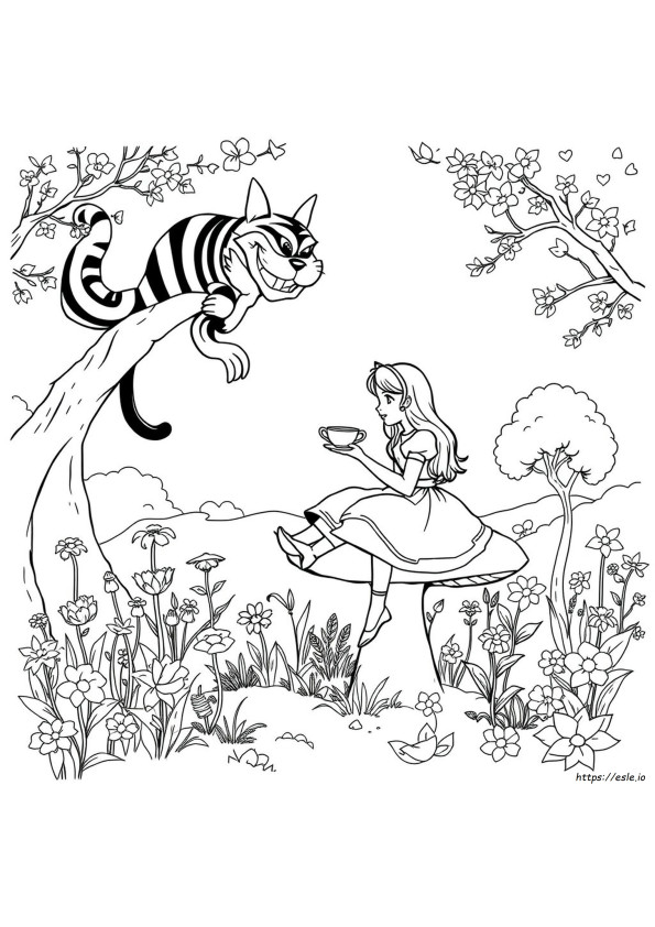 Vintage Alice In Wonderland Coloring Pages