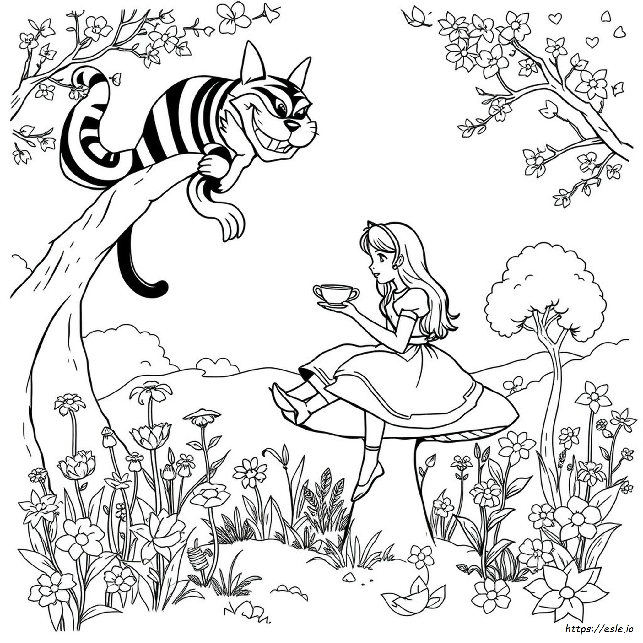 Vintage Alice In Wonderland Coloring Pages - Free Printable PDF