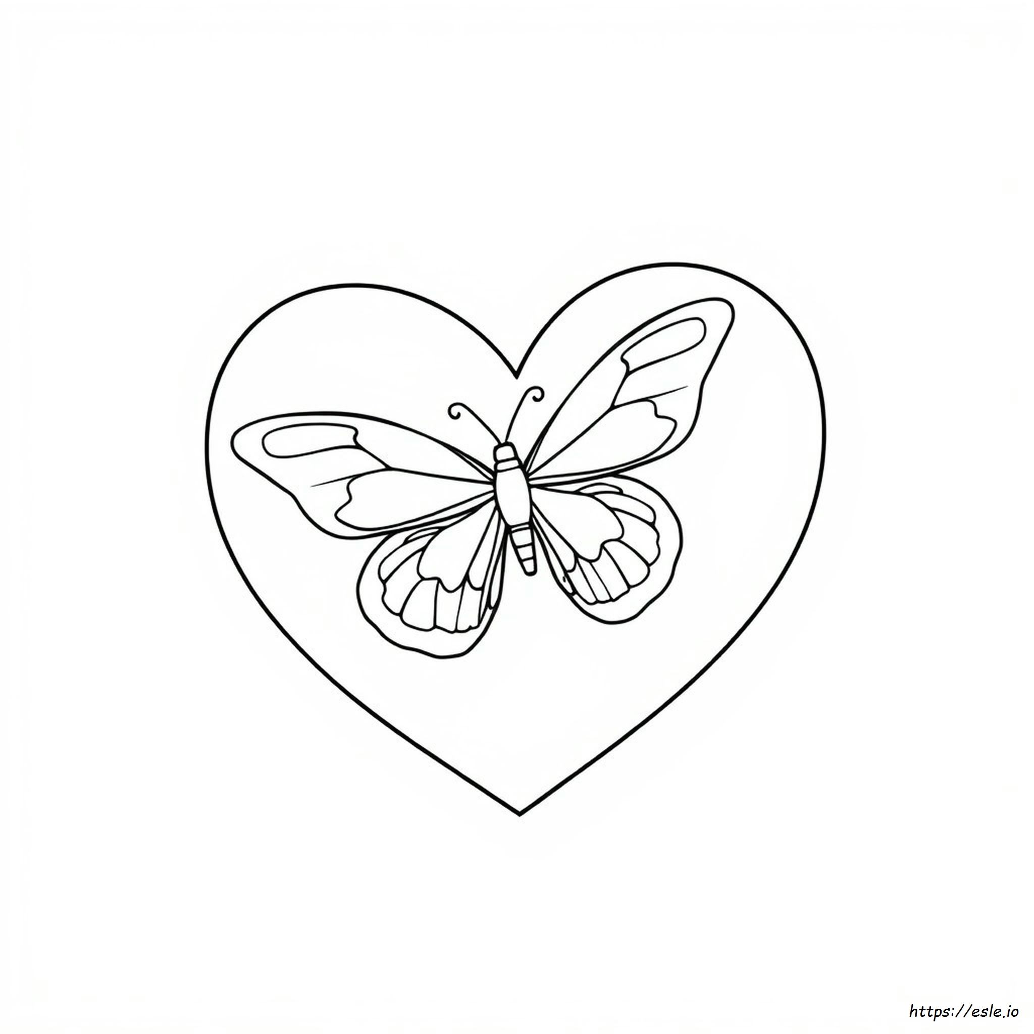 Cuore A Farfalla Pagine Da Colorare