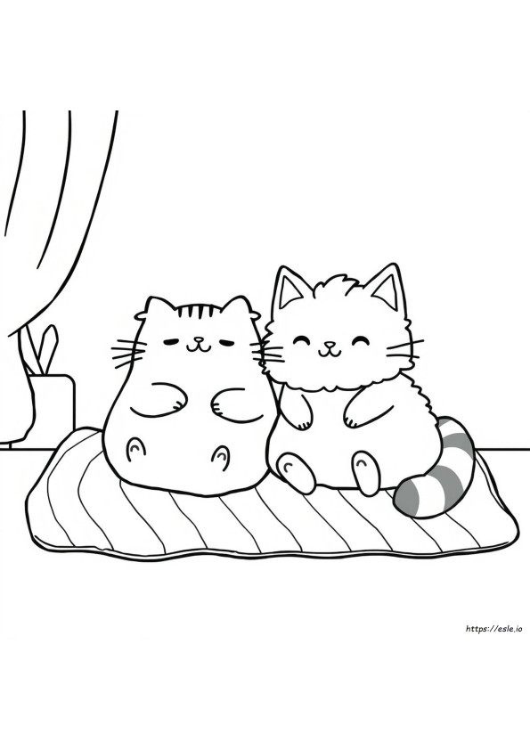 Pusheen And Stormy Coloring Pages