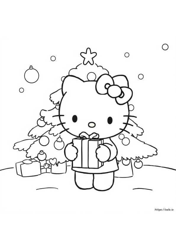 Hello Kitty Xmas Coloring Pages