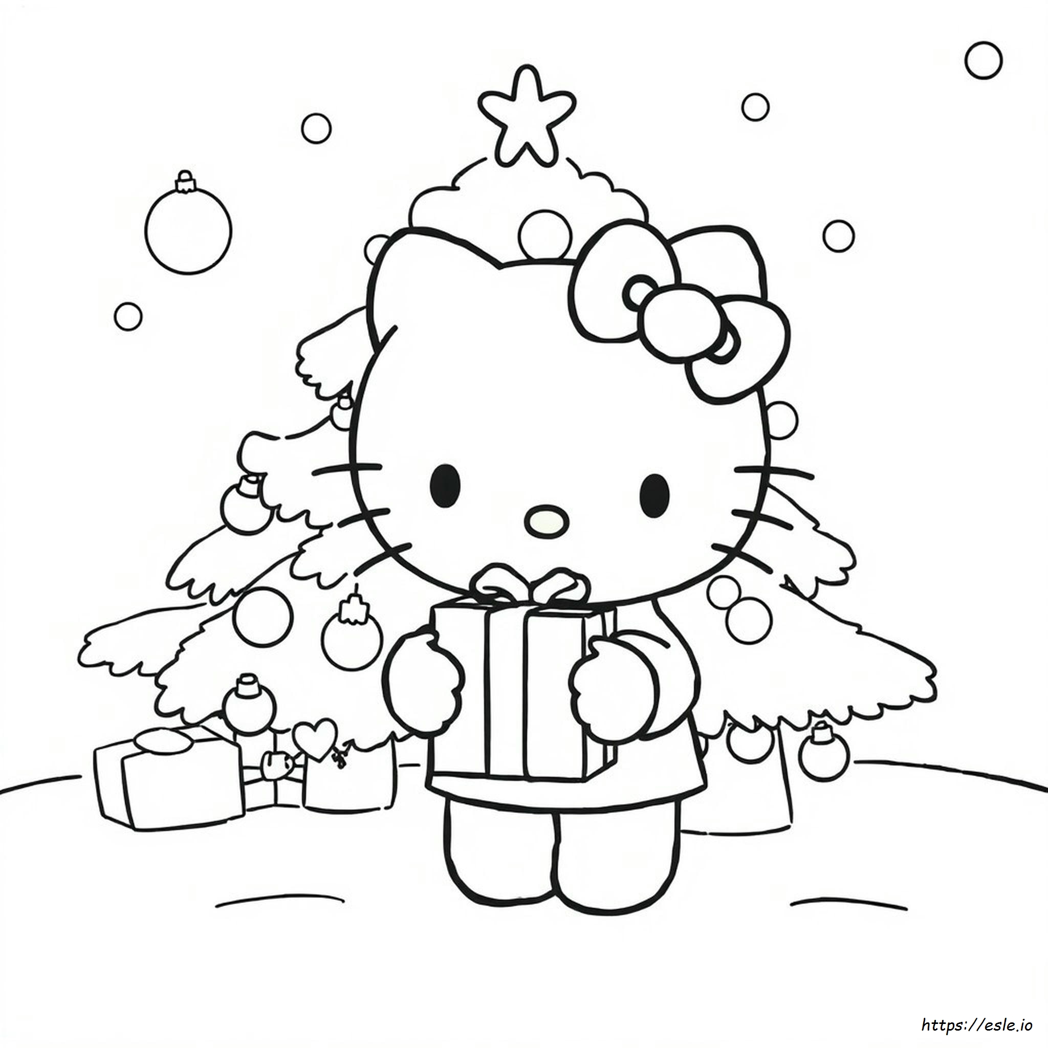 Hello Kitty Coloring Pages Xmas