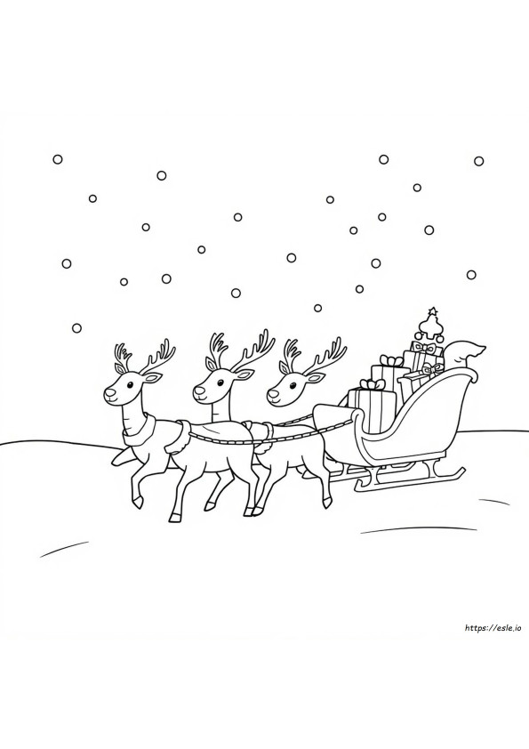 Reindeer Christmas Colouring Pages