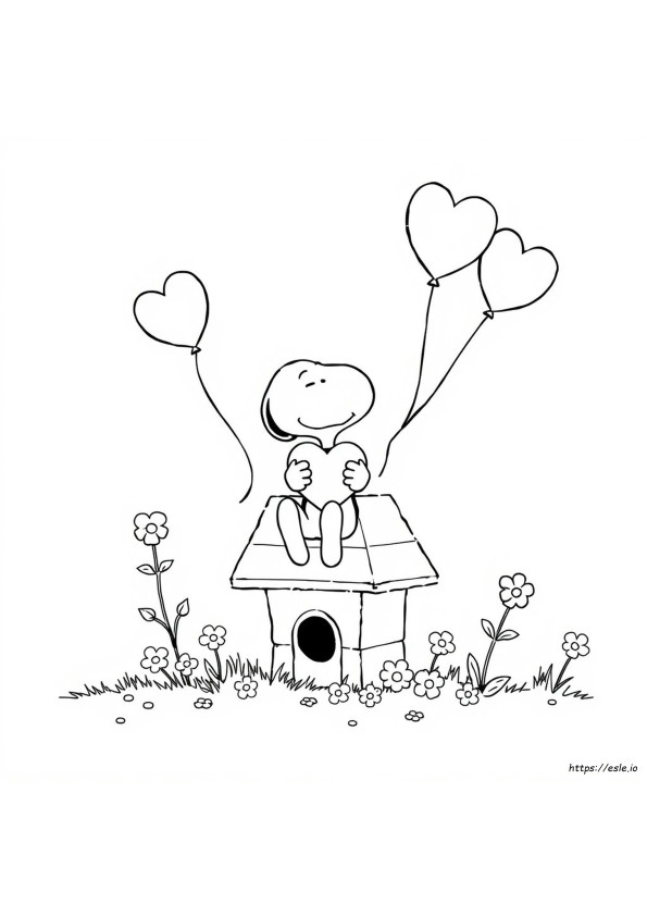 Snoopy Valentines Day Coloring Pages