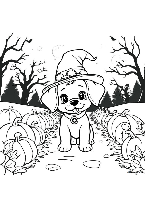 Halloween Puppy Coloring Pages Printable