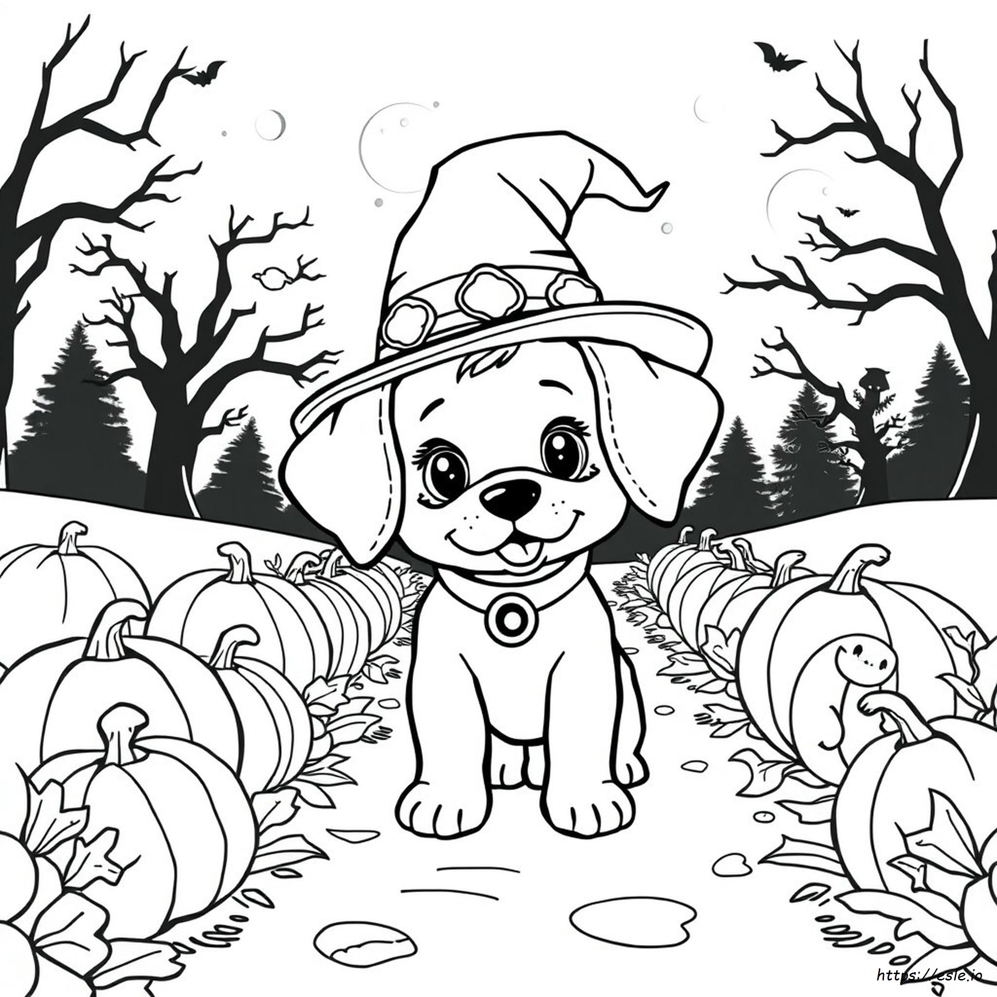 Coloriage Chiots Halloween Gratuite À Imprimer