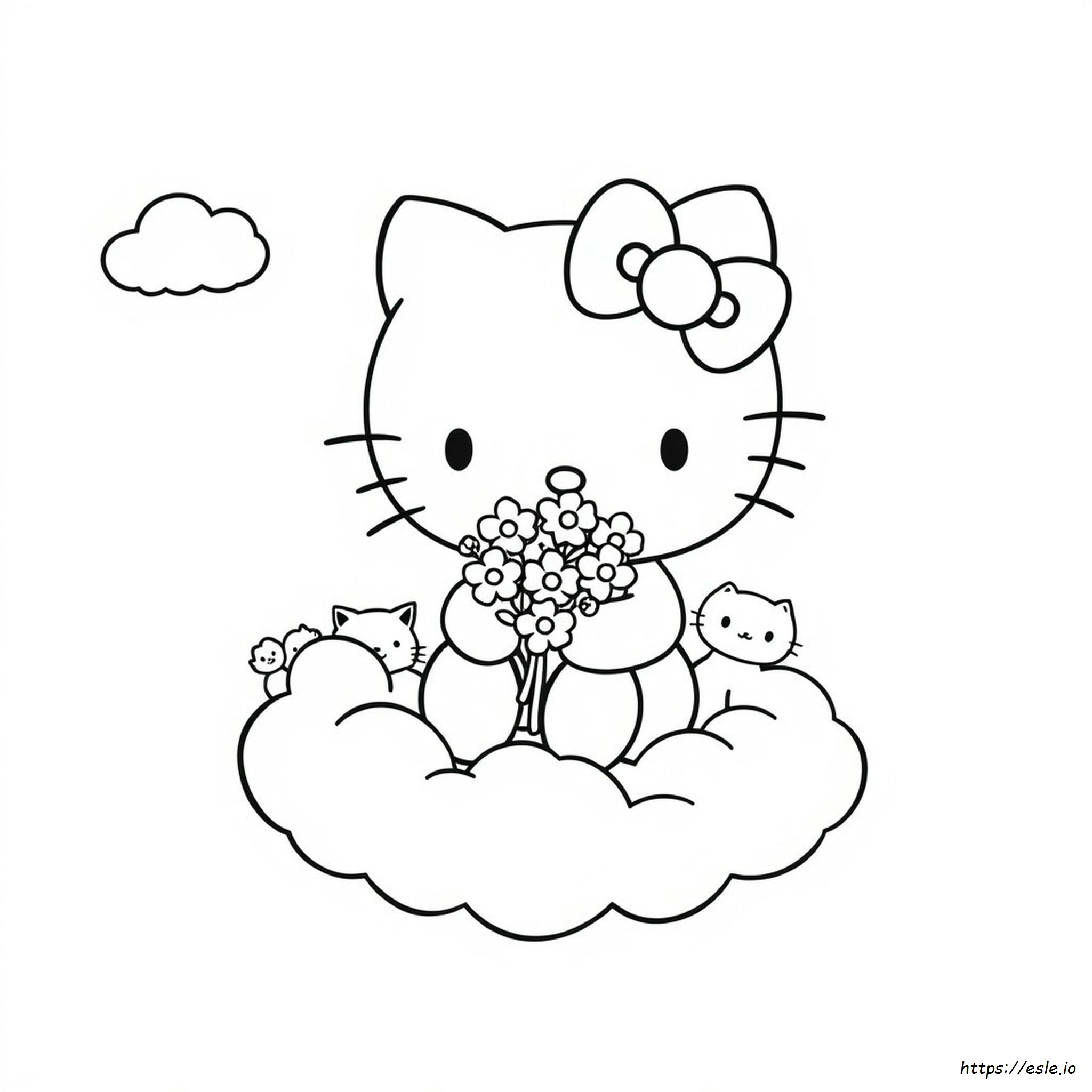 Kawaii Hello Kitty Coloring Pages