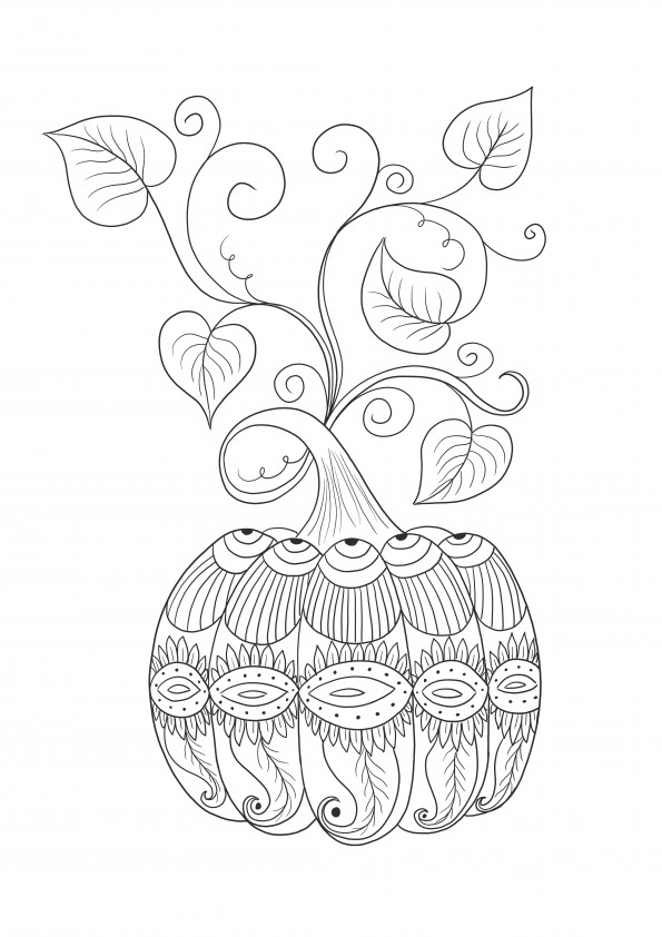 Zeta pumpkin coloring picture for fine Art lovers-free to download and print