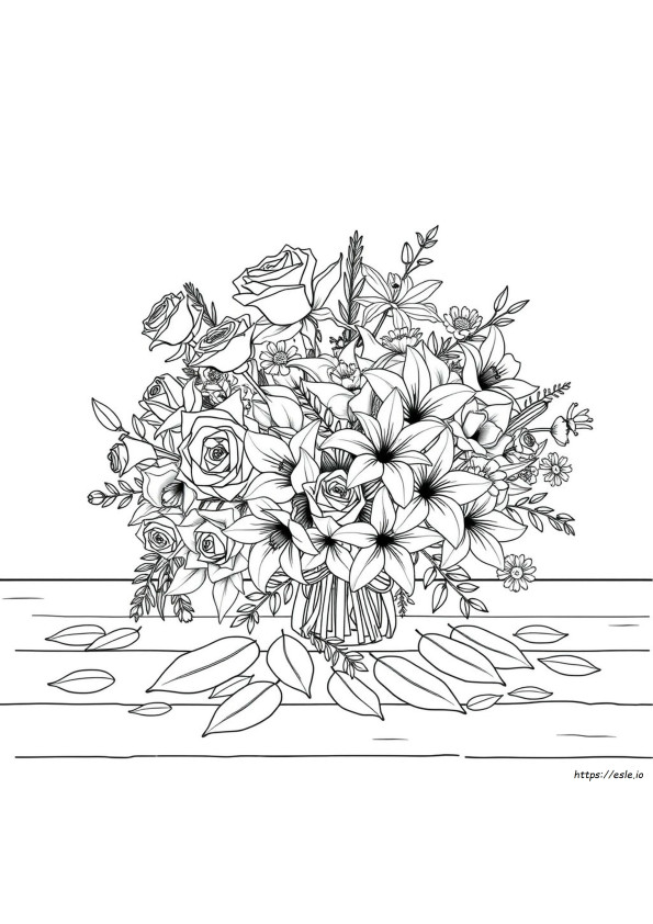Realistischer Blumenstrauß Ausmalbilder